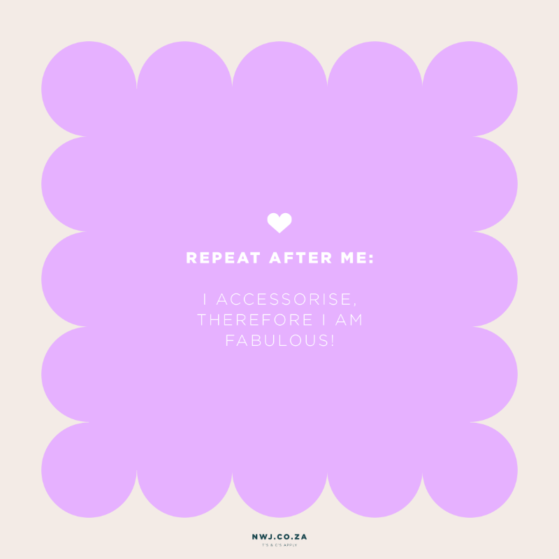 NWJ_Jewellery's tweet photo. Monday Mantra. Repeat after us:
“I accessorise, therefore I am FABULOUS!”
https://t.co/EP6HWyhW0g
#LOVENWJ
#NWJJEWELLERY
#JEWELLERYLOVE
#LOVEFORALL
#JEWELLERYLOVER
#LUXURY
#NWJSALE https://t.co/cBFLAHLjgk