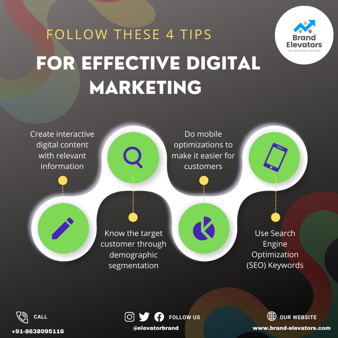 elevatorbrand's tweet photo. 4 important tips for effective digital marketing.
#digitalmarketingservices #digitalmarketingnearme #digitalmarketingtips #brandpositioning #websitedevelopment  #seo  #socialmediamanagement #contentwriting #pr  #dibrugarh #tinsukia #naharkatia #duliajan #sivsagar #jorhat https://t.co/Q2ofThzx4G