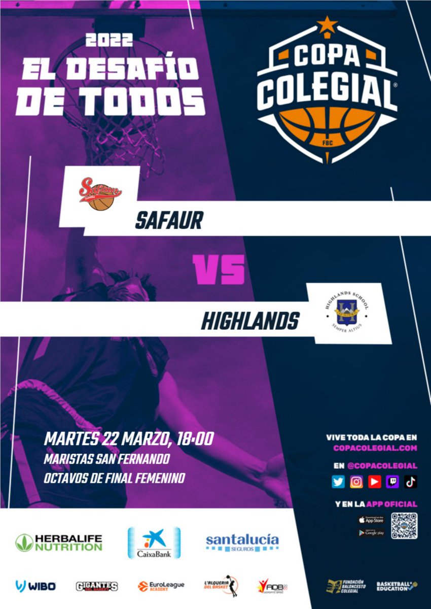 Hoy la actividad nos lleva hasta la Copa Colegial Sevilla.

<a href="/SAFAURSEVILLA/">SAFAURSEVILLA</a> y Santa Ana retan por partida doble a Highlands en los octavos de final en la ciudad andaluza.

Previa y pronósticos 

copacolegial.com/partidos/jorna…

#ElDesafíodeTodos