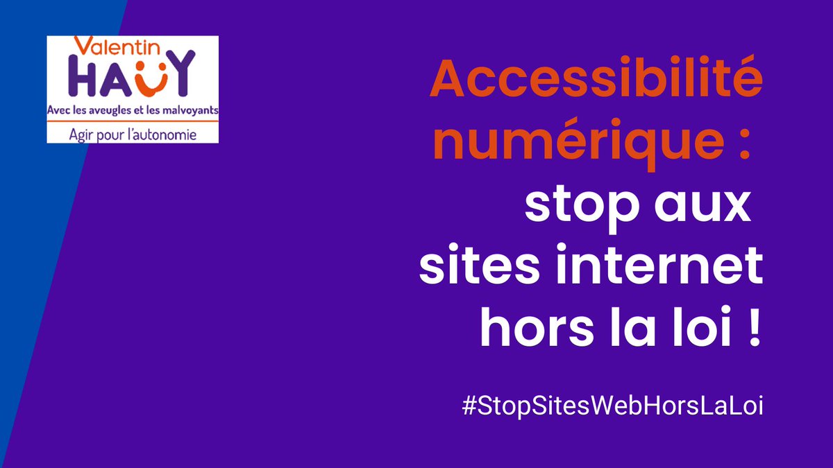 ValentinHauy's tweet image. Plus de 90 % des sites internet et applications mobiles sont inaccessibles et donc hors la loi. Chaque jour, découvrez l’histoire d’une personnes déficiente visuelle bloquée dans son quotidien faute d’accessibilité numérique. #StopSitesWebHorsLaLoi #accessibilité #Handicap