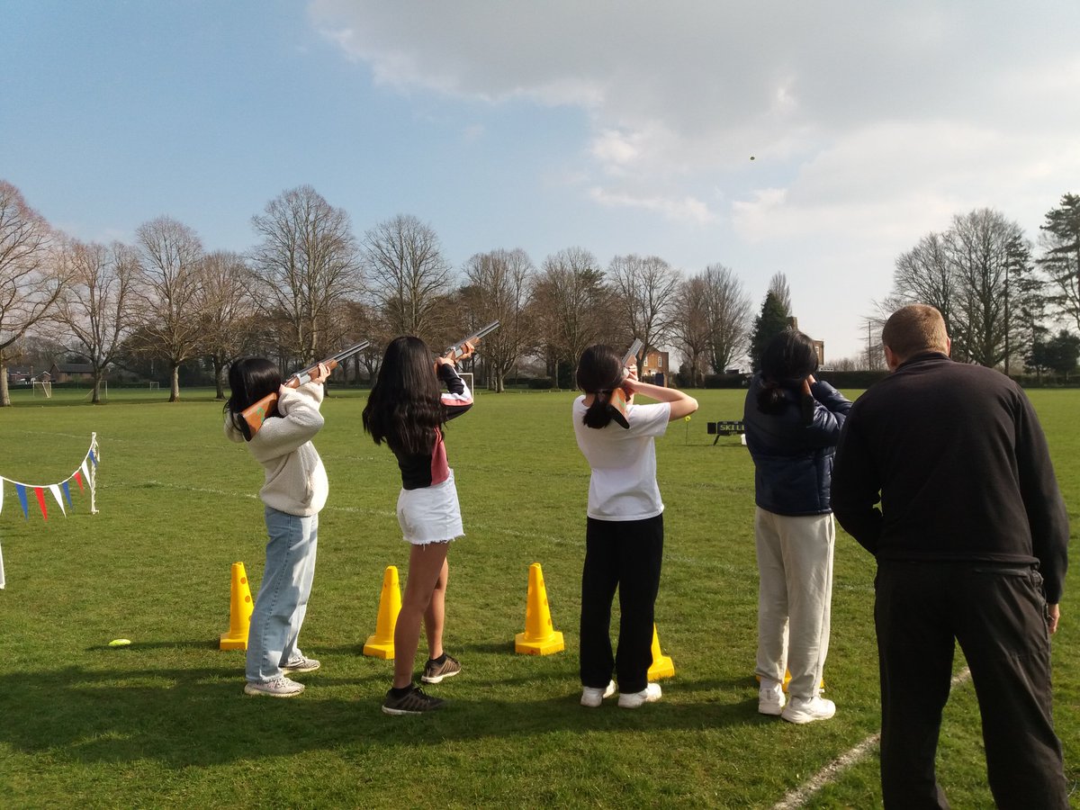 StSwithunsHigh's tweet photo. Girls loved the brilliant laser clay pigeon shooting activity last Sunday. Proud of our two High House winners: Mia and Kristin. https://t.co/8qY5yspZWL