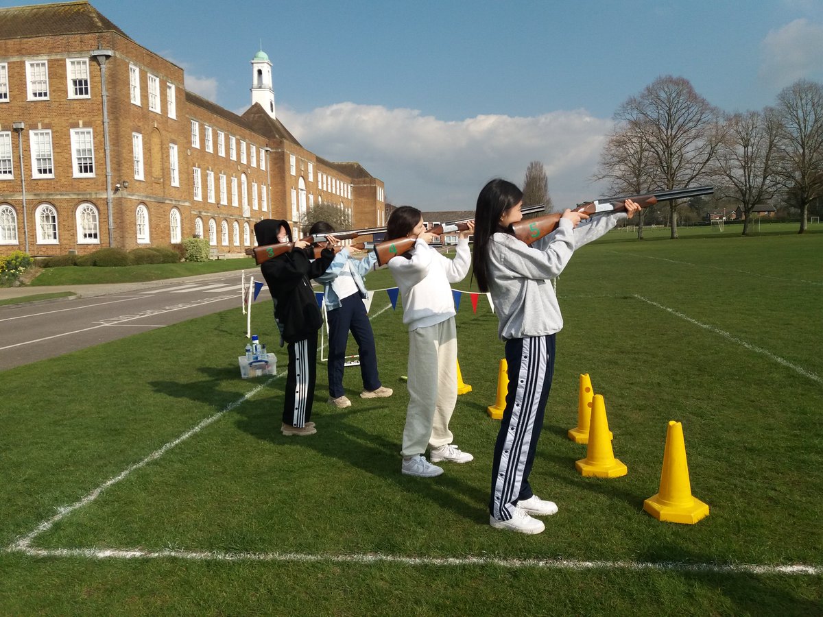 StSwithunsHigh's tweet photo. Girls loved the brilliant laser clay pigeon shooting activity last Sunday. Proud of our two High House winners: Mia and Kristin. https://t.co/8qY5yspZWL
