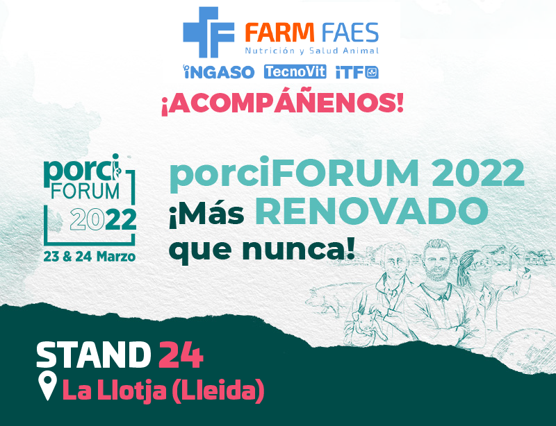 FARMFAES's tweet photo. MAÑANA! | #PorciFORUM 2022🐷 
#FARMFAES patrocina PorciFORUM 2022. Del 23 al 24 de marzo os esperamos en 📍stand 24, Palacio de Congresos La Llotja, Lleida (España)
📲Más información: https://t.co/xFoIihLwWM 
Organiza: @porciNews 
#IngasoFARM #TECNOVIT https://t.co/9sC8QMKNAw