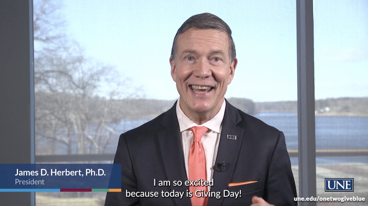 unetweets's tweet photo. Today's the day! March 22, 2022 is UNE's annual #OneTwoGiveBlue Day of Giving.
Join with Dr. Herbert and hundreds of your fellow UNE community members to make today UNE's most successful day of Philanthropy yet.
Click the link to give now: https://t.co/RSwrkvwvGU https://t.co/nt4xlk9dBU