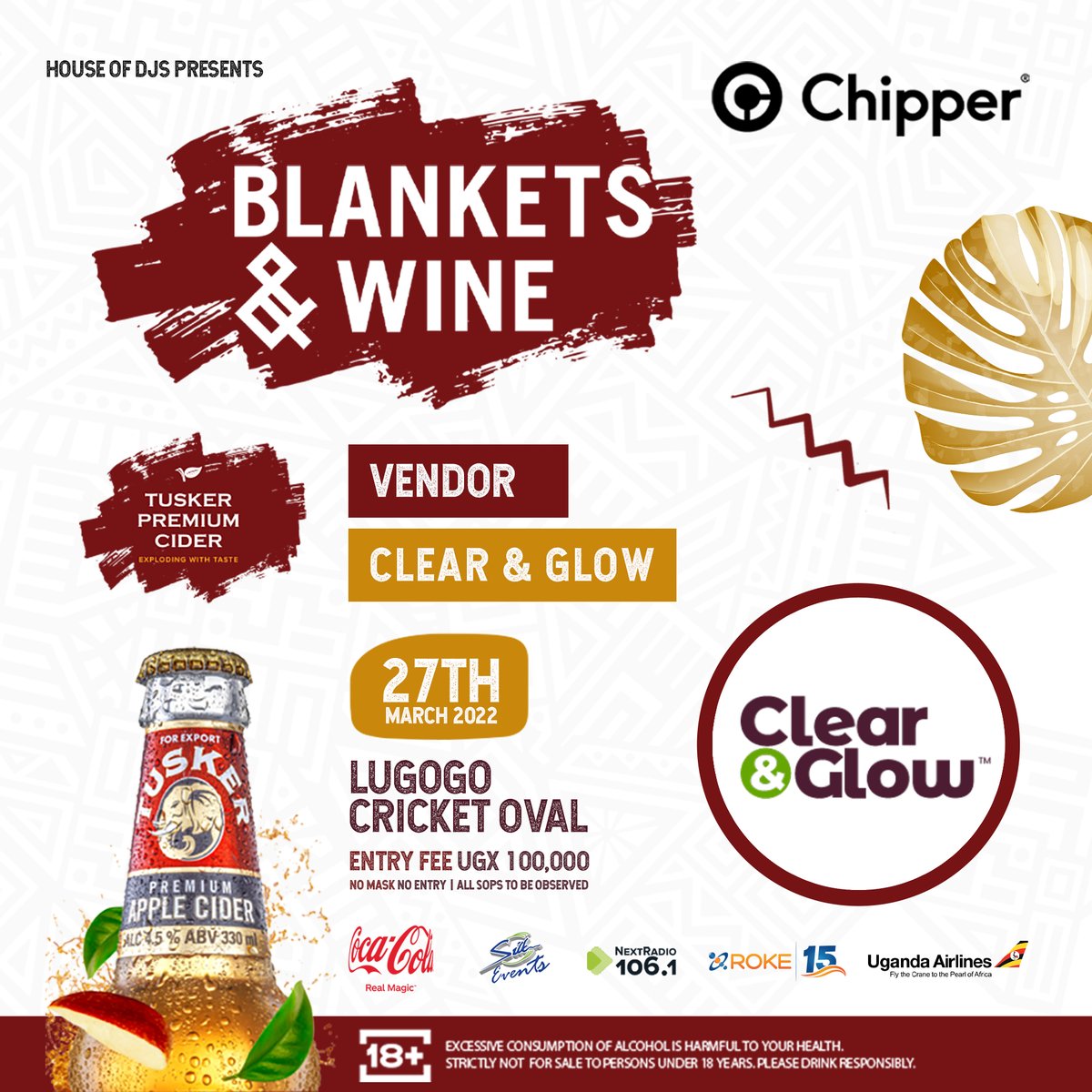 ClearAndGlow's tweet photo. Confirmed: We will be bringing the Glow, glitz, and glam to the #BlanketsAndWineKla. Look out for our stall this Sunday for all your skincare needs.

#ClearAndGlow @BlanketsNWineUG https://t.co/r6epYIJ3CP