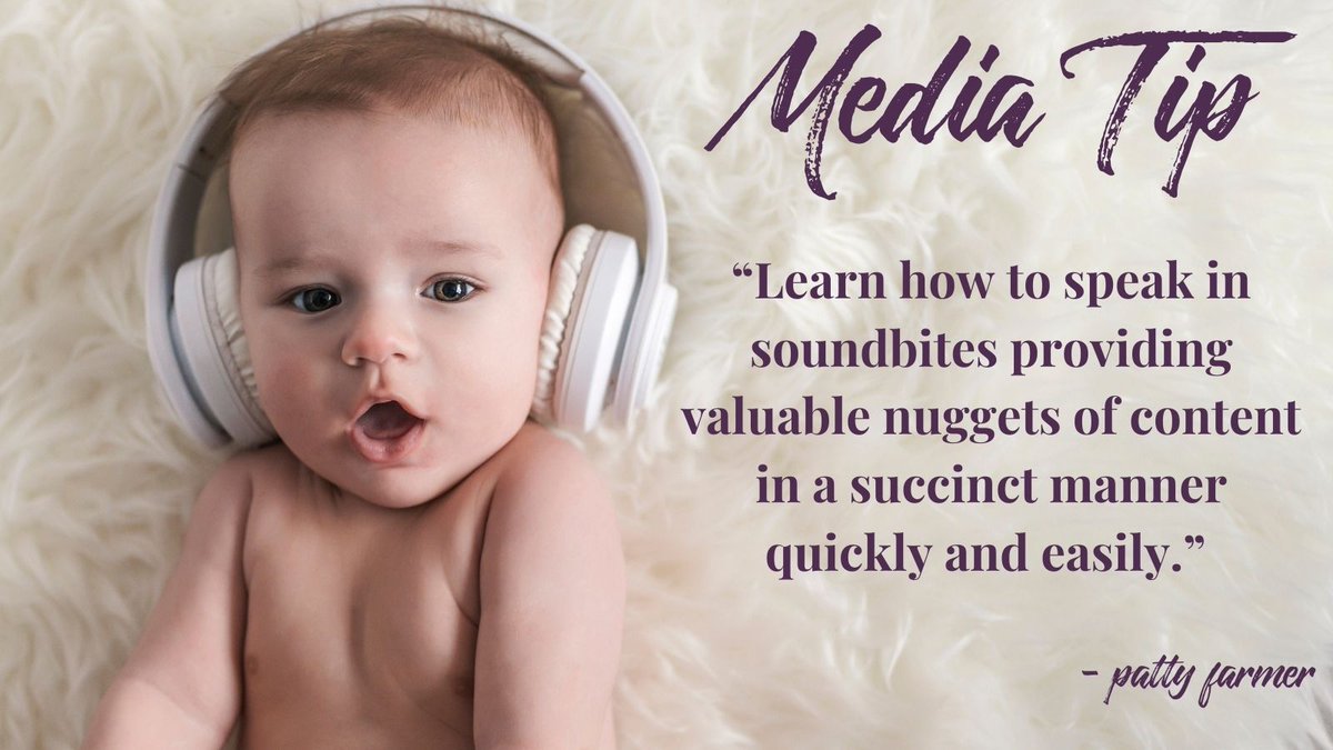 PattyFarmer's tweet photo. #MediaTip Learn the art of speaking in soundbites when providing valuable nuggets of content to improve your results in all your media endeavors. #M3Mag https://t.co/VV4PwSoYR2