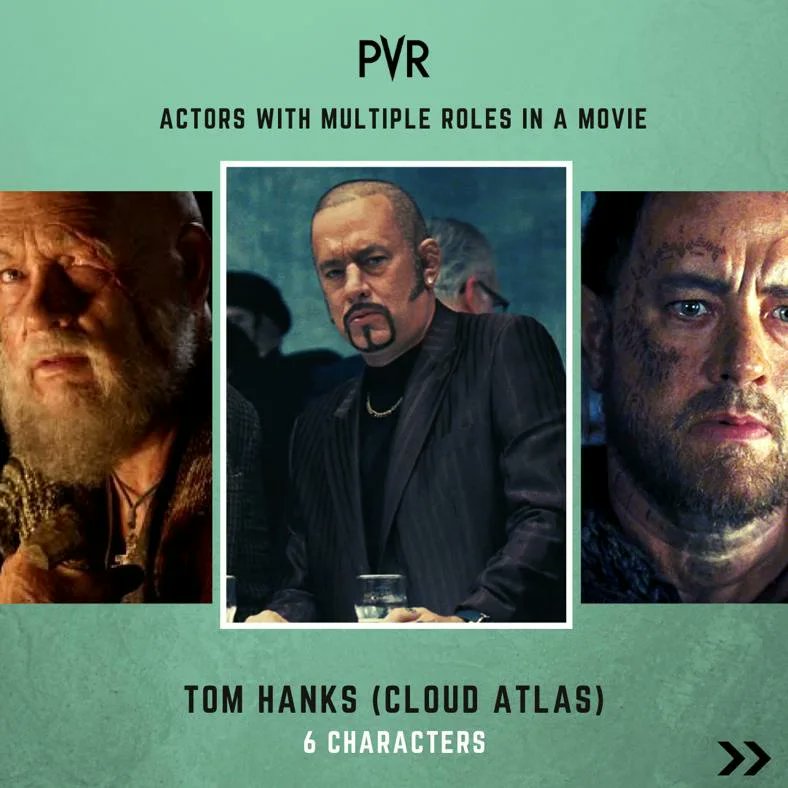 _PVRCinemas's tweet photo. Check out these actors who did a fabulous job playing a variety of roles in the same movie. Which one looks most interesting to you?
.
.
.
#pvr #pvrcinemas #sunshine #ralphfiennes #manifesto #cateblanchett #tomhanks #cloudatlas #split #jamesmcavoy #doublerole #multipleroles https://t.co/OnUd2wtqAk