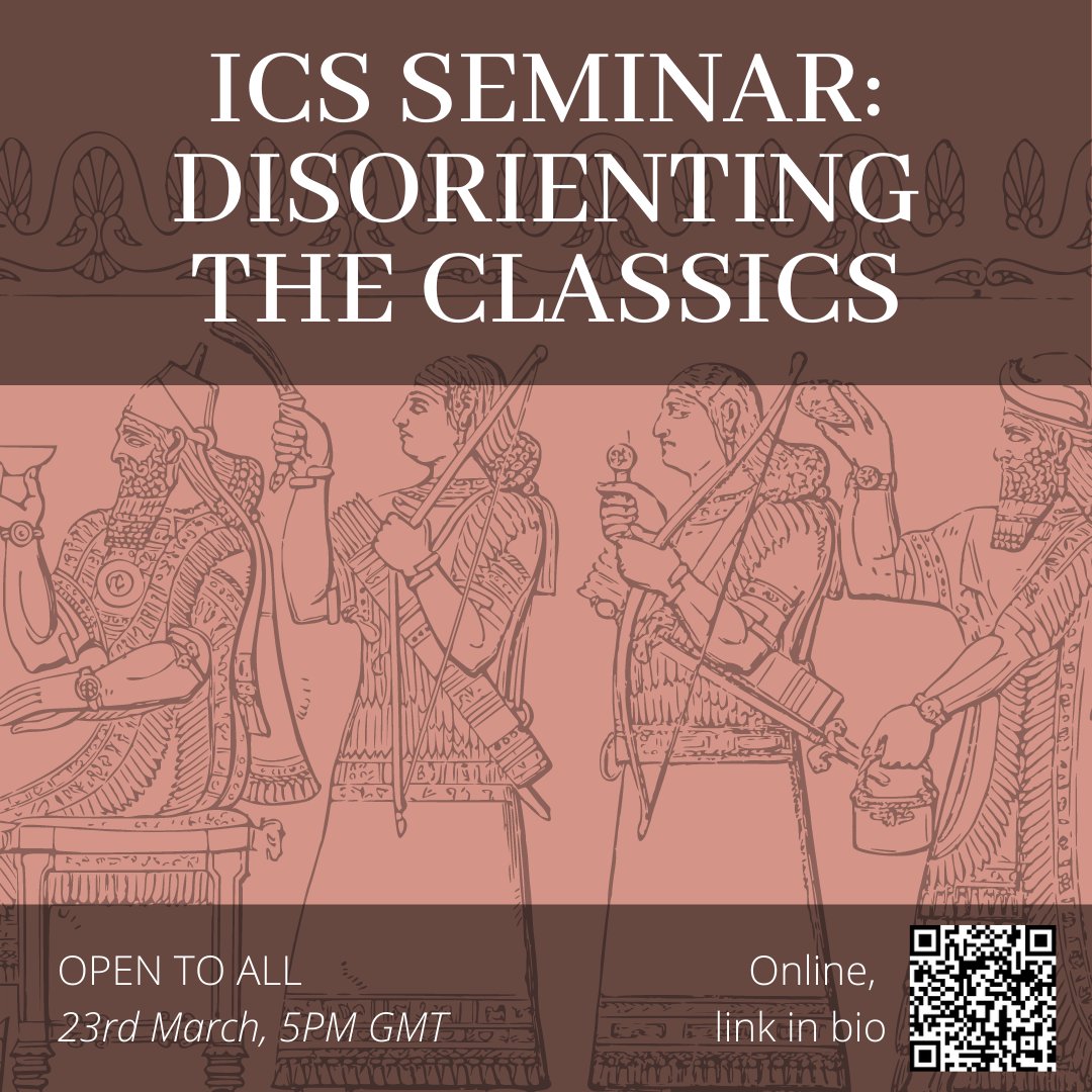 We are thrilled to be speaking tomorrow at <a href="/instclasstudies/">Institute of Classical Studies (ICS)</a>' seminar on student initiatives to disorient Classics! If you haven't signed up yet, here's the link: ics.sas.ac.uk/events/event/2…