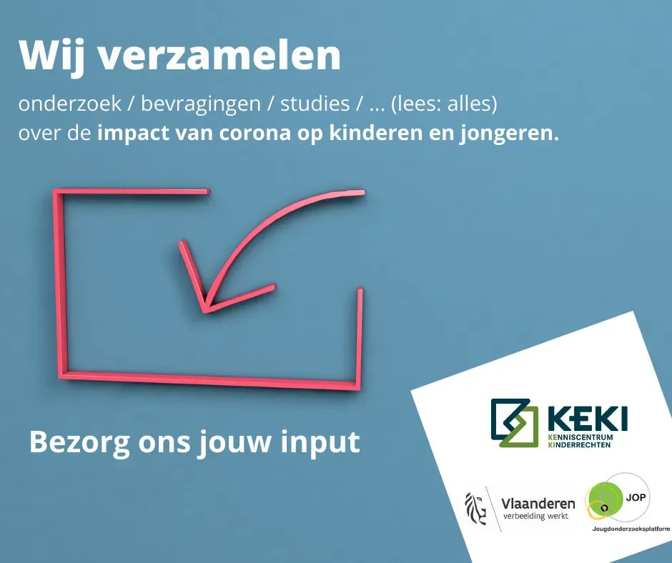KeKi werkt samen met <a href="/JOPonderzoek/">JOPonderzoek</a> aan een overzichtsrapport omtrent Corona, en meer specifiek de impact van corona(maatregelen) op kinderen en jongeren. 
Geen overzicht, zonder verzameling. En daarbij kan jij ons helpen! Alle info vind je hier bit.ly/3wsiTm1