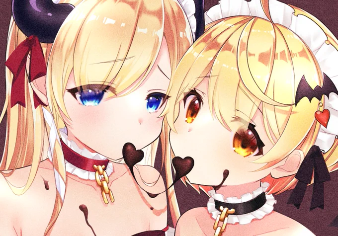 1ヶ月遅れのバレンタイン絵です.ᐟ🍫💖
#メルArt  #しょこらーと 