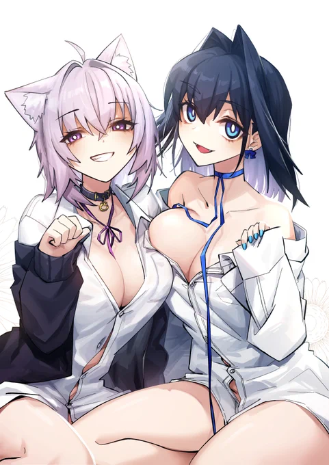 Big Shirt &amp; Ribbon🎀💦💦
#kronillust 
#絵かゆ 