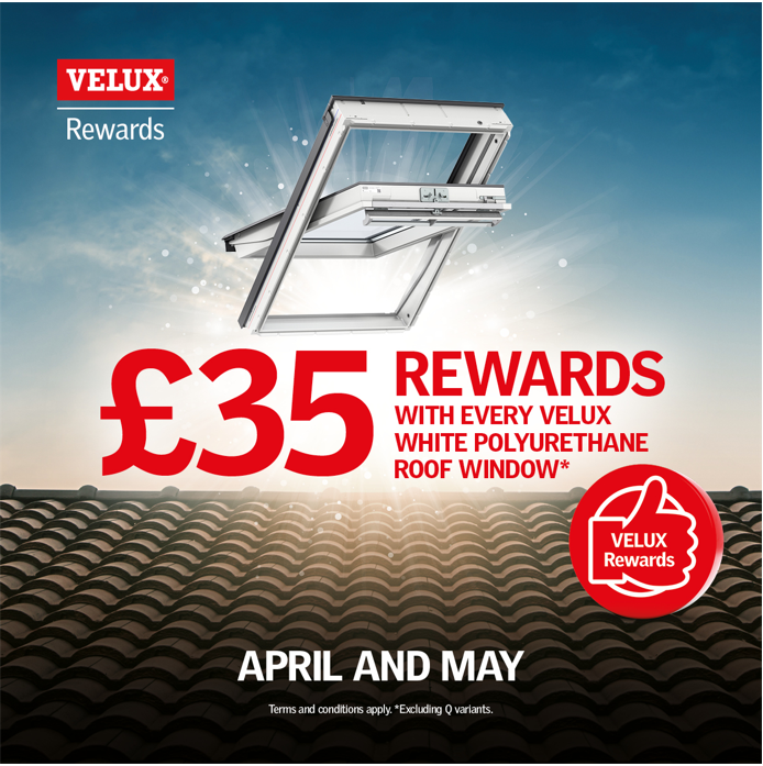 The first VELUX promotion of the year is here! This April and May earn £35 rewards on every VELUX white polyurethane roof window purchased! 

Call us on 01634 853067 or email sales@lakesidetimber.co.uk for further details 😀