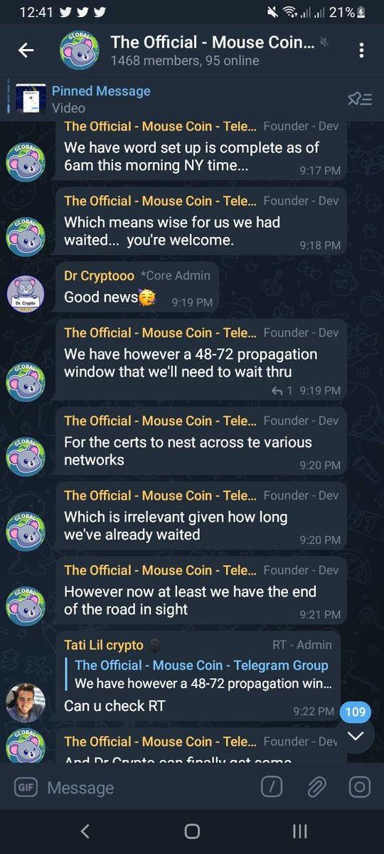 CryptoRichPh's tweet photo. Haha its so funny to see this chat group always saying good news but we all know its only a hype &amp; trap hahaha @mousecoin_io  #mousecoin #mousecoinscam #scam #hypemaster #shillmaster https://t.co/0Nj2ttLIVe