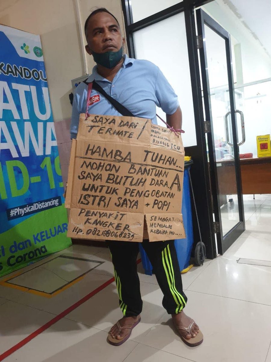 TWITTER PLEASE DO UR MAGIC 

HELP RT/LIKE

Selamat malam,teman" yg dom Manado.Adakah yg pnya gol darah A dan berkenan utk donor? 
Jk ada &amp; berkenan utk donor,blh segera kontak pak ali 08218806823 beliau asal ternate (pendatang di manado). Istrinya ibu popi saat ini sakit kanker -