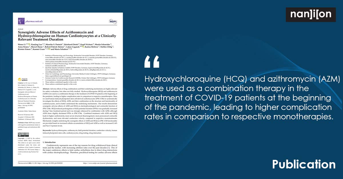 NanionTech's tweet photo. ๐ฃ๐๐ฏ๐น๐ถ๐ฐ๐ฎ๐๐ถ๐ผ๐ป ๐๐น๐ฒ๐ฟ๐: Synergistic Adverse Effects of Azithromycin and Hydroxychloroquine on Human Cardiomyocytes at a Clinically Relevant Treatment Duration. Read more: https://t.co/FyKceY2uwE
#Patchliner #APC #ionchannels #drugdiscovery https://t.co/a3sZzgoSev