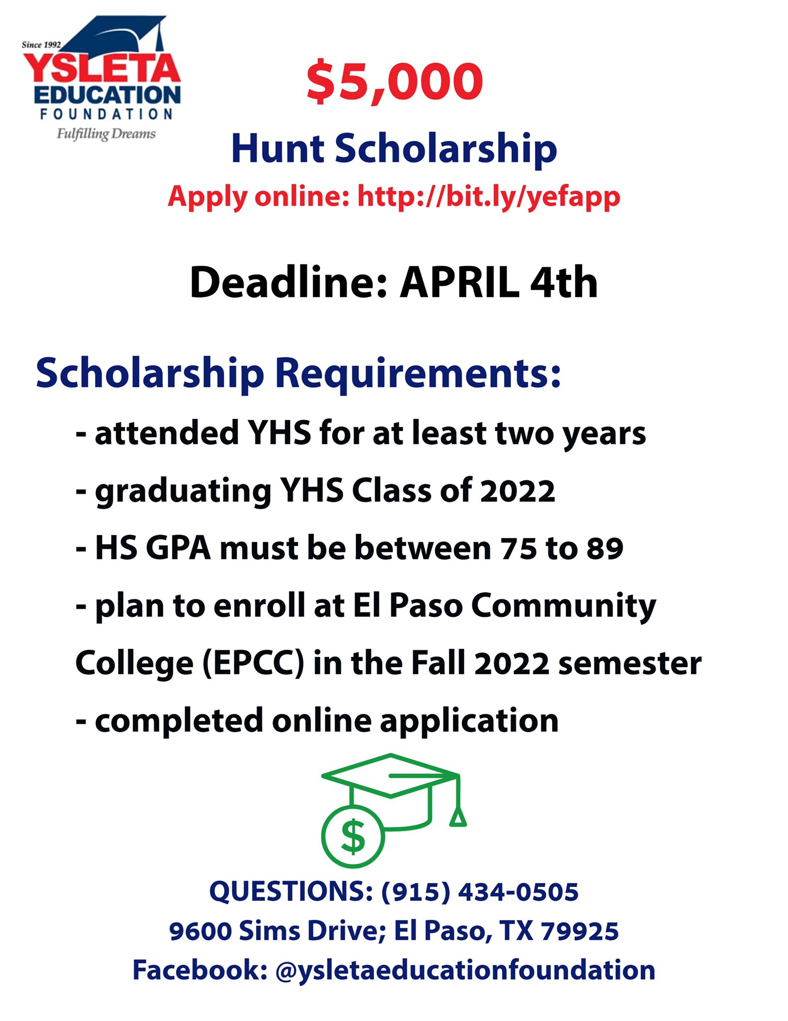 Ysleta Education Foundation (YEF) on Twitter "Attention YsletaHS