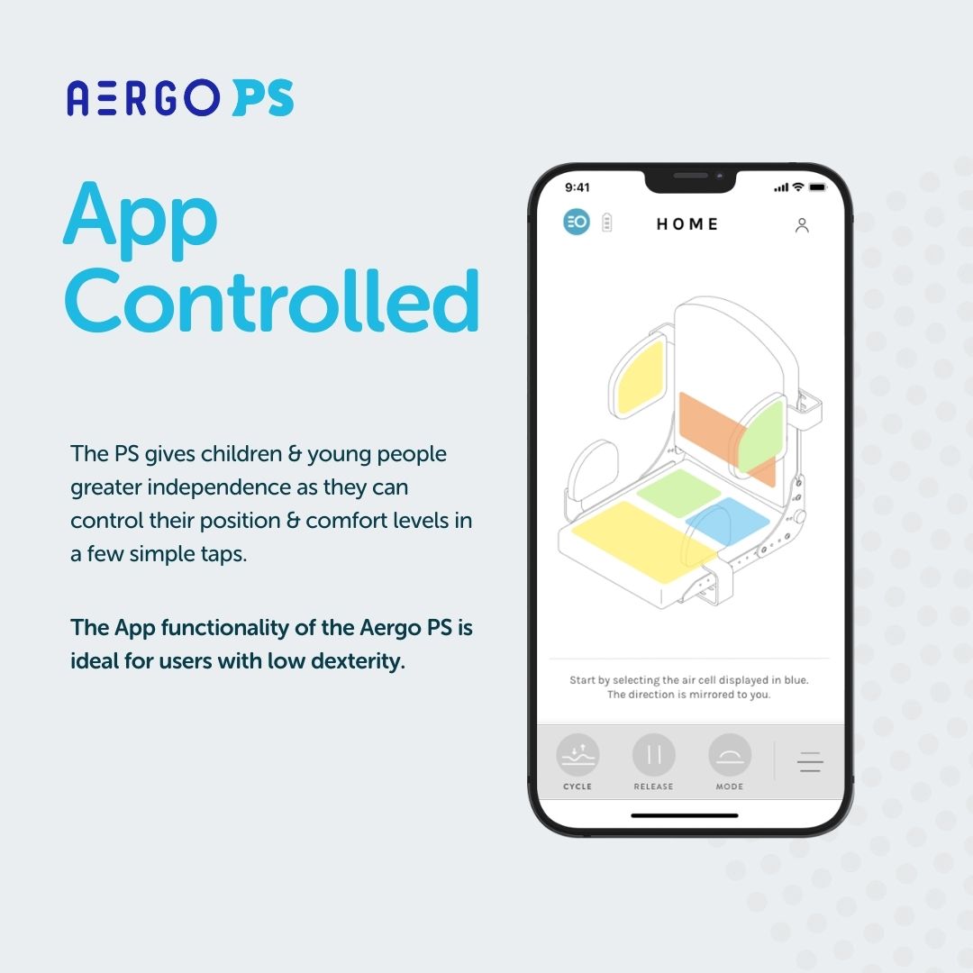 The Aergo PS is controlled using an App - with just a few simple taps, our users can control their own position and comfort levels. 

Perfect for users with low dexterity to take control and have greater independence.

#healthtech #techforgood #technology #digitalhealth