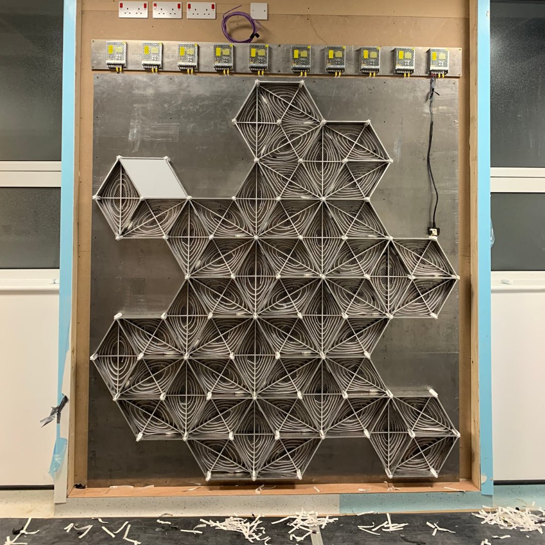 WeAreMegaverse's tweet photo. Installing Colourwall, our award-winning design for children @SheffChildrens in collaboration with @Artfelt_Sheff
#installation #interactiveaart #digitalinnovation #LEDlights #distractiontherapy #interactive #creativetechnology https://t.co/NlRnGYvXmc