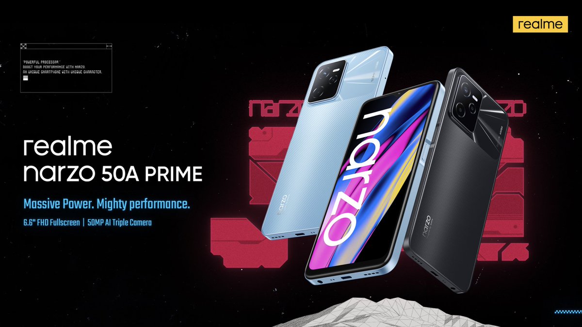 inikekeuu's tweet photo. Ada yang cari HP Gaming Sejutaan? Ternyata selain #RilisrealmeGT2Pro @realmeindonesia juga rilis realme narzo 50A Prime nih! https://t.co/FXhBSYqhSl