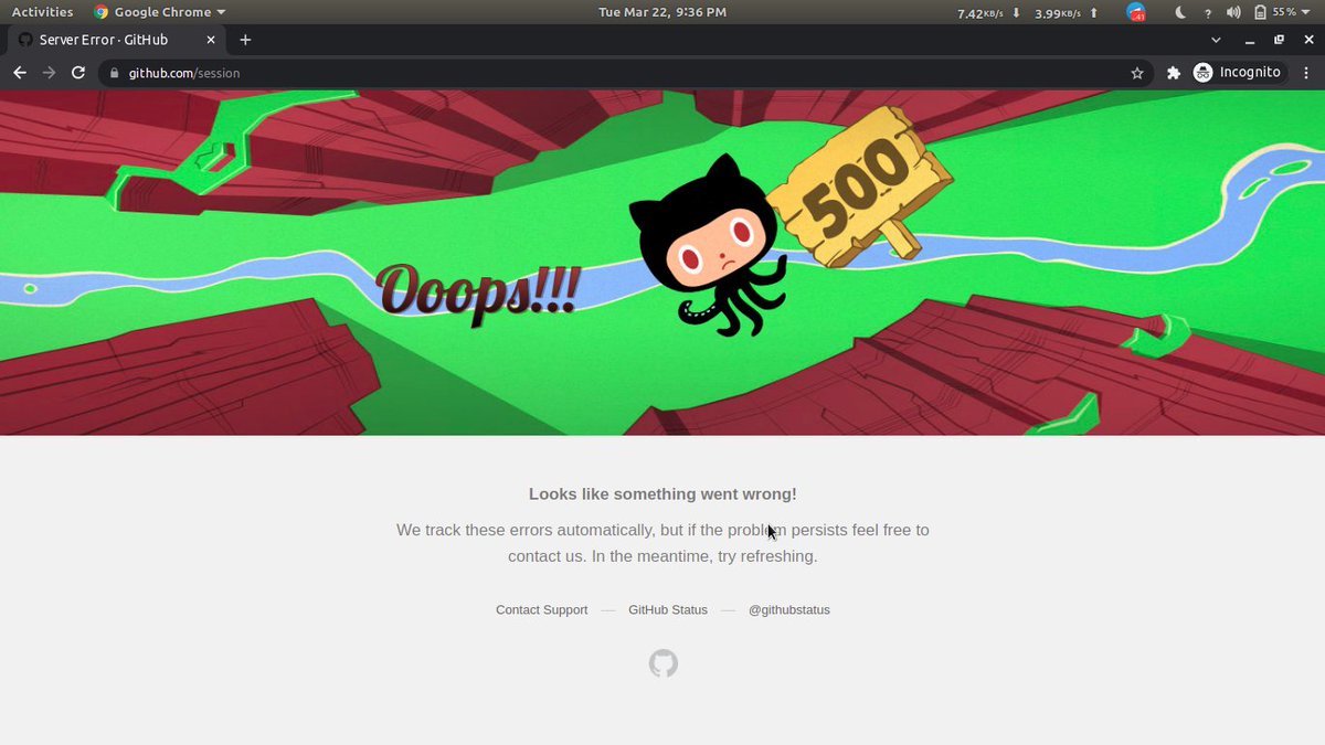 KarmKinetic's tweet photo. Dear @github, Can I create PR to solve this issue? 
#githubisdown
#github https://t.co/heWVan2Ej1