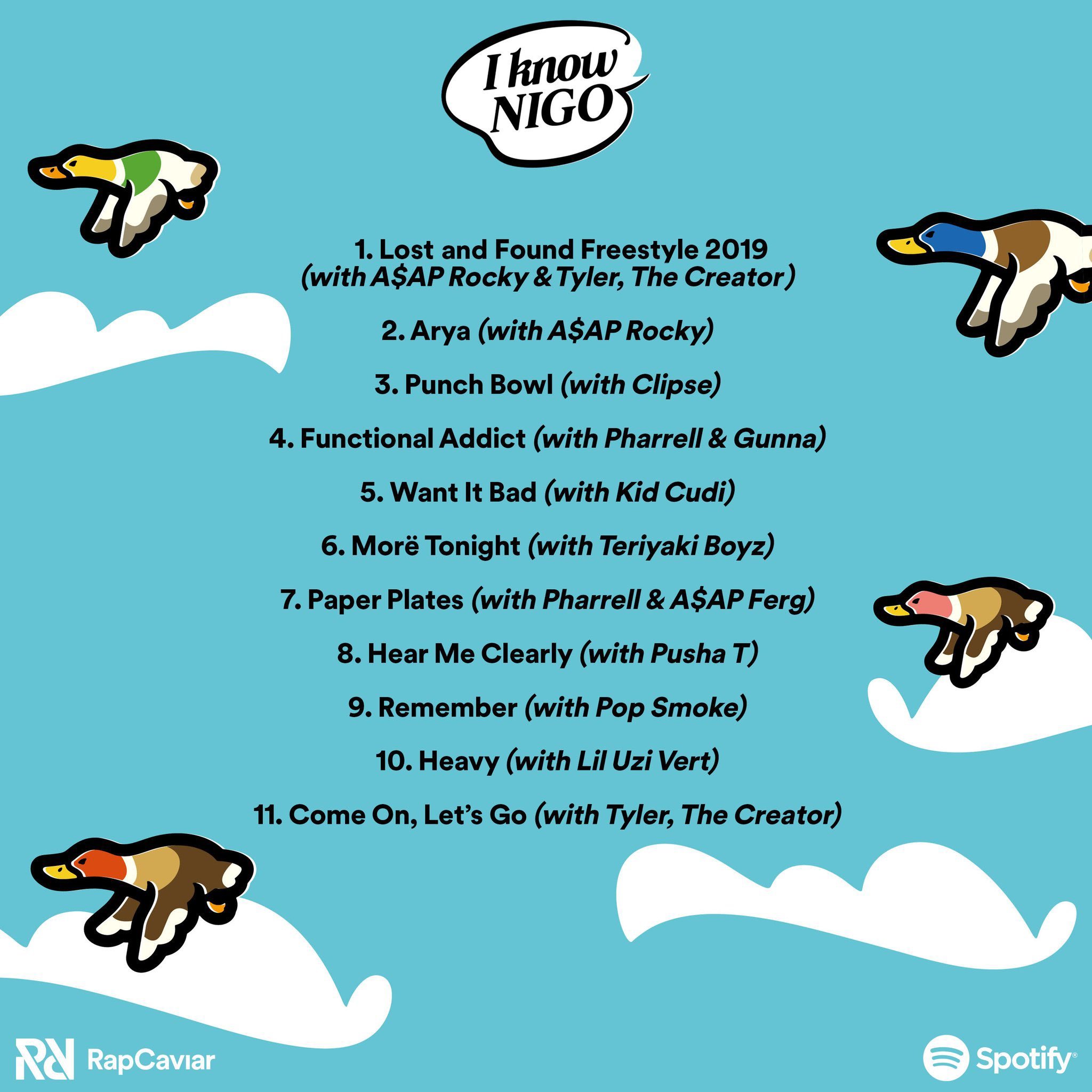 Spotify Celebrates Nigo & Friends for “I Know NIGO!” Album Release with  Pharrell and Pusha T - LA Guestlist