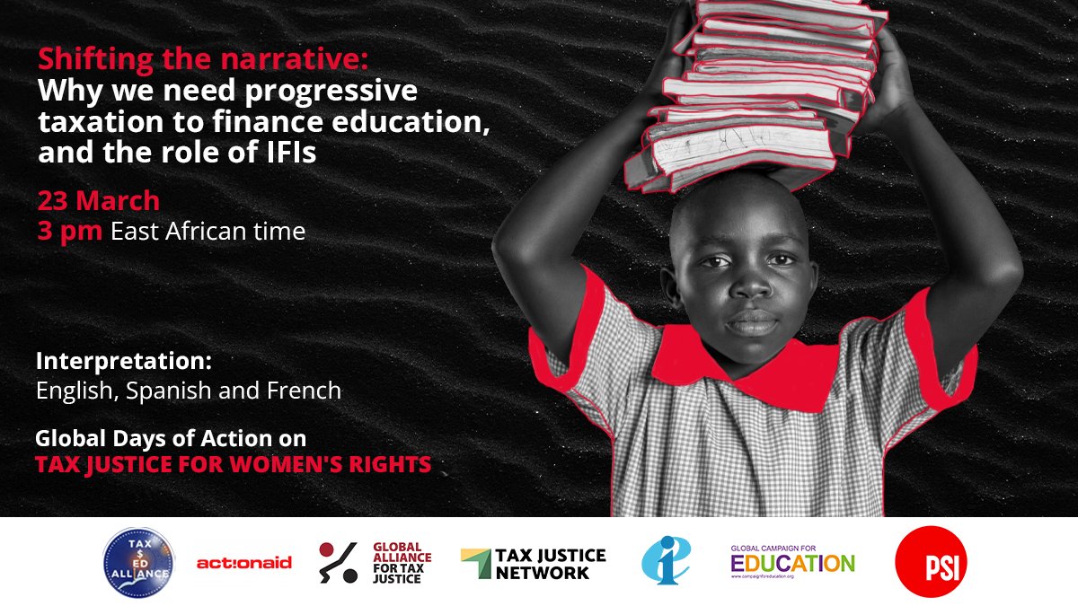GA4TJ's tweet photo. ESTE MIÉRCOLES | Todavía hay tiempo para inscribirse al panel virtual 'Cambiando la narrativa: por qué necesitamos #FiscalidadProgresiva para financiar la #Educación'
📅Miércoles, 23 de marzo
🕔7 am Lima / 9 am BsAs
✍️Regístrese: https://t.co/aQTFenQCfU https://t.co/MOHLPb6TJe