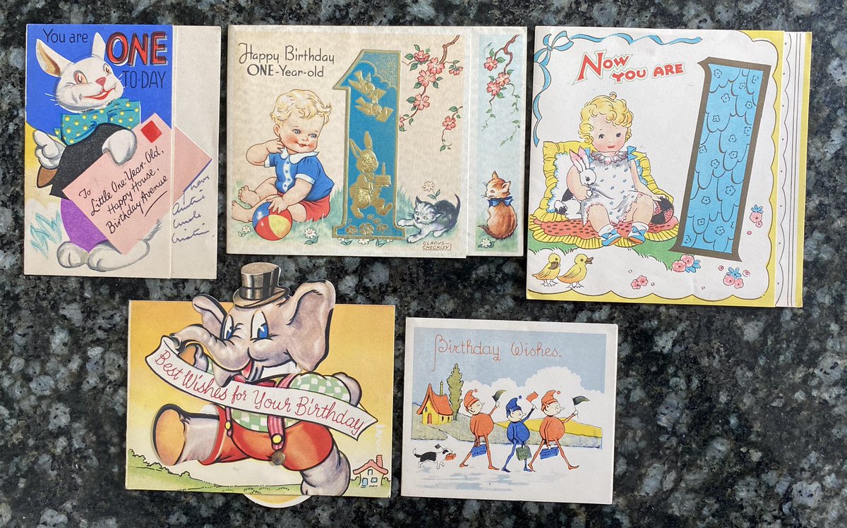 FrillyFishBooks's tweet image. Birthday cards from 1953.  Pop-up, moving parts and metallic finish.  Nothing much has changed.