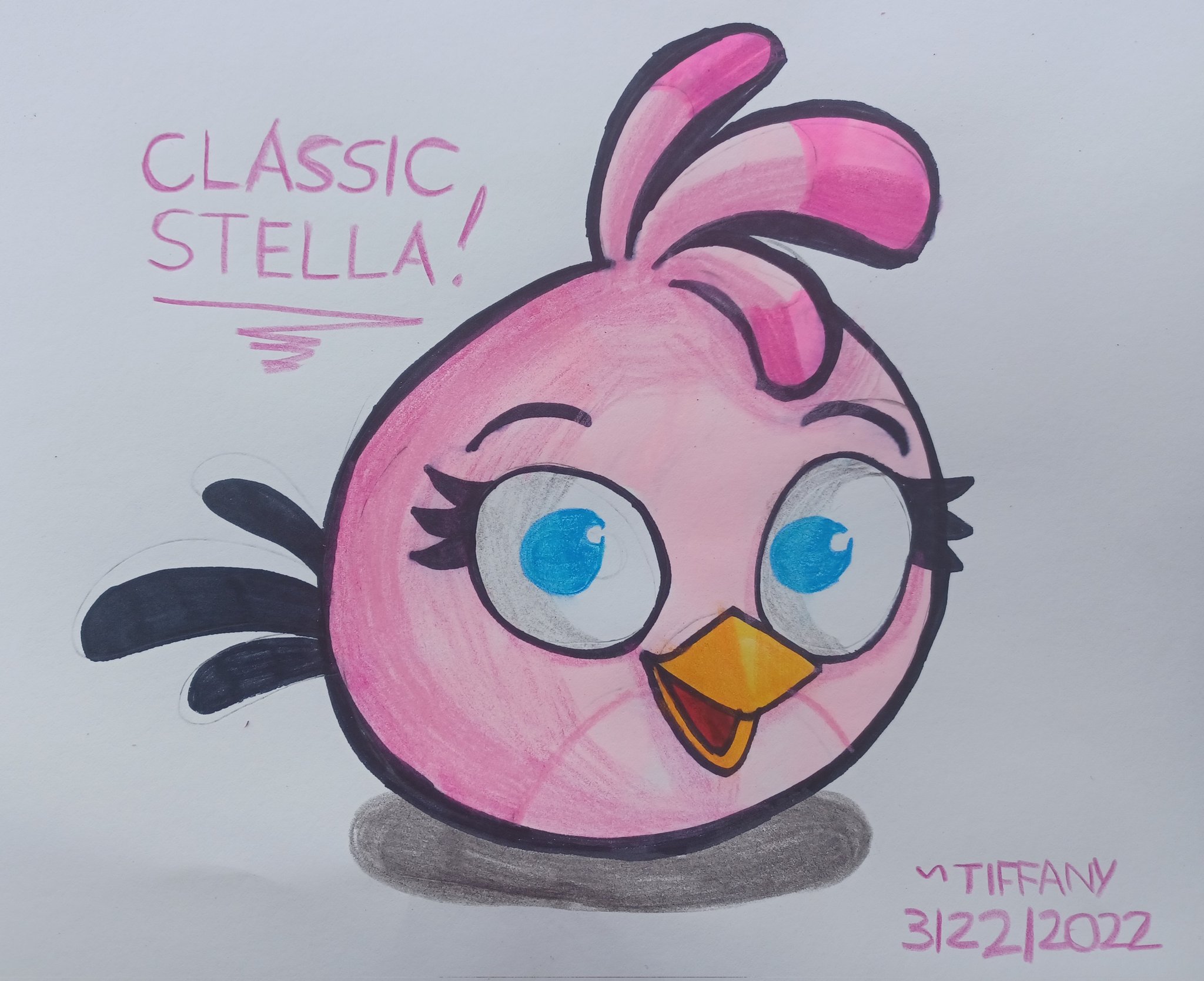 Red Angry Bird Drawing Easy - Oil Pastel Drawing Tutorial