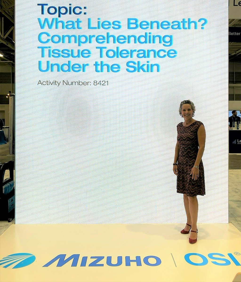 Dr. Cassendra Munro will be presenting again this afternoon! Don’t miss earning CE credit and learning more about tissue tolerance under the skin. #happeningnow #pressuremanagement #pressureulcerprevention #patientcarekits #pressureinjuryabatement #myMizuhoOSI <a href="/aorn/">AORN</a>