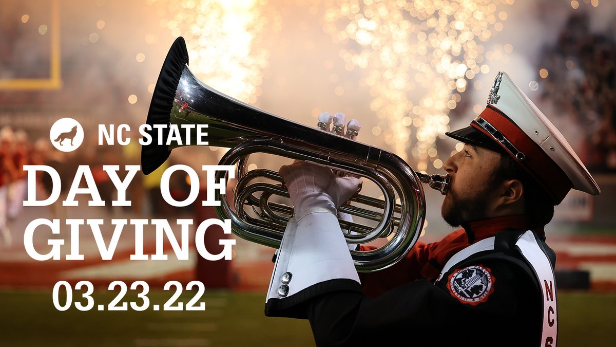 NCStateArtsTech's tweet photo. Tomorrow is Day of Giving! Join us in #GivingPack and help us unlock a $25,000 challenge gift to the Music Enhancement Fund when we receive 125 gifts in 24 hours to support the music ensembles, courses and organizations you loved as an @NCState student. https://t.co/MGXXa8M1fg https://t.co/M0ZwuUSVxz
