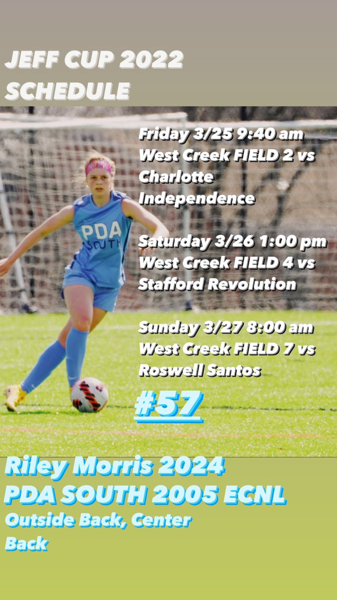 Come check me out this weekend at Jeff Cup!! <a href="/ImCollegeSoccer/">College Soccer Truth ™</a> <a href="/wearesoccershow/">We Are Soccer ⚽️</a> <a href="/TheSoccerWire/">SoccerWire</a> <a href="/PdaSouth/">PDASouth</a> <a href="/ECNLgirls/">ECNL Girls</a> <a href="/TopDrawerSoccer/">TopDrawerSoccer</a>