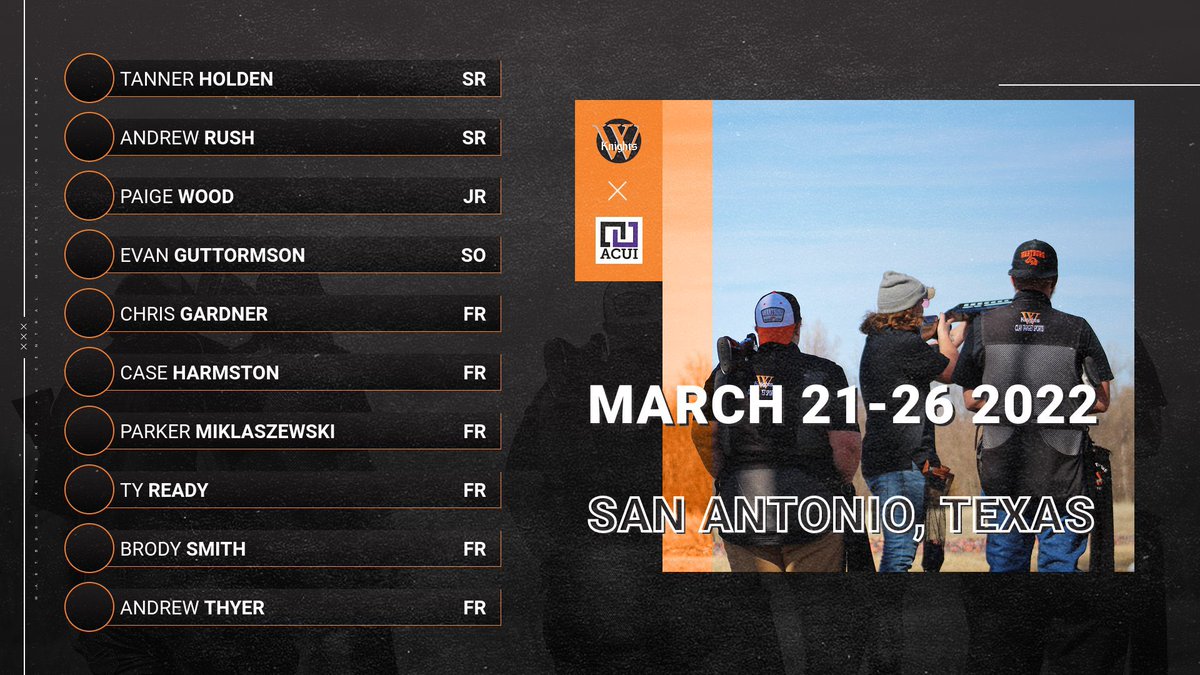 Wartburg Clay Target Sports Knights taking on 2022 ACUI Clay Target Championships in San Antonio, Texas. #GoKnights