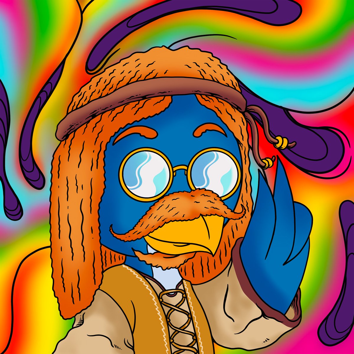 FlipperTheBird's tweet photo. Did Flipper just go back in time to Woodstock? 🫶🌼
(Legendary 1/1)

He sure is lookin' groovy!☮️✌️ https://t.co/einHMXpaS2