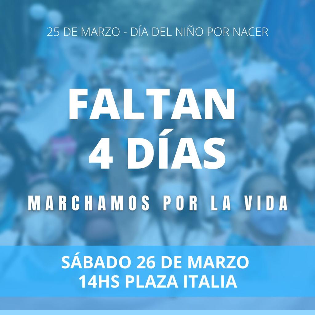 #DíaDelNiñoPorNacer 
A 4 días de la #MarchaPorLaVida.
Marchamos con la convicción de que TODA VIDA VALE y merece ser respetada y cuidada desde el momento de la concepción. 
#SalvemosLas2Vidas 
#VamosPorLaDerogacion