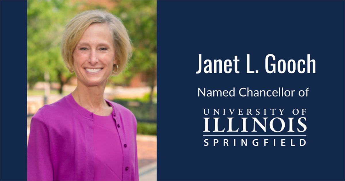 UISedu's tweet photo. Janet L. Gooch has been named the new chancellor at #UISedu starting July 1, pending formal approval by the Board of Trustees. She is currently executive vice president for academic affairs and provost at Truman State University. 

➡️ Read More: https://t.co/GSGR70tzY4 https://t.co/yKSGGK10HS