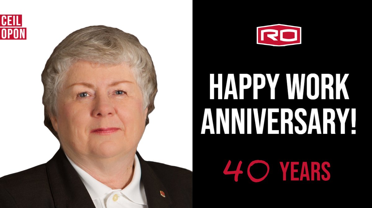 Happy 40 year work anniversary, Ceil! We're incredibly thankful you've been in the #ROfamily for four decades. Thank you for your dedication, loyalty and wisdom! #RObuilt #ROproud