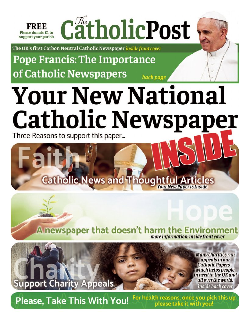 catholicpostuk's tweet image. First edition of the #Catholic Post - the UKs first Carbon Neutral National Catholic Newspaper.