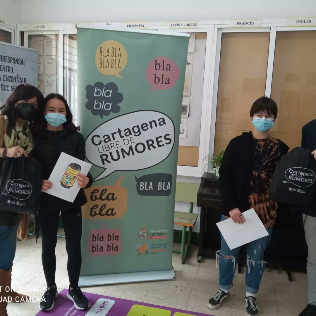 antirumores_ct's tweet photo. Damos la enhorabuena a los/as alumnos/as ganadores del concurso "Las etiquetas son para las latas" pertenecientes a los institutos :Mediterráneo, San Isidoro, Ben Arabi e Isaac Peral.
Y muchas gracias a todos /as los/as que habéis participado.
#antirumores https://t.co/TtcuOIlrOO
