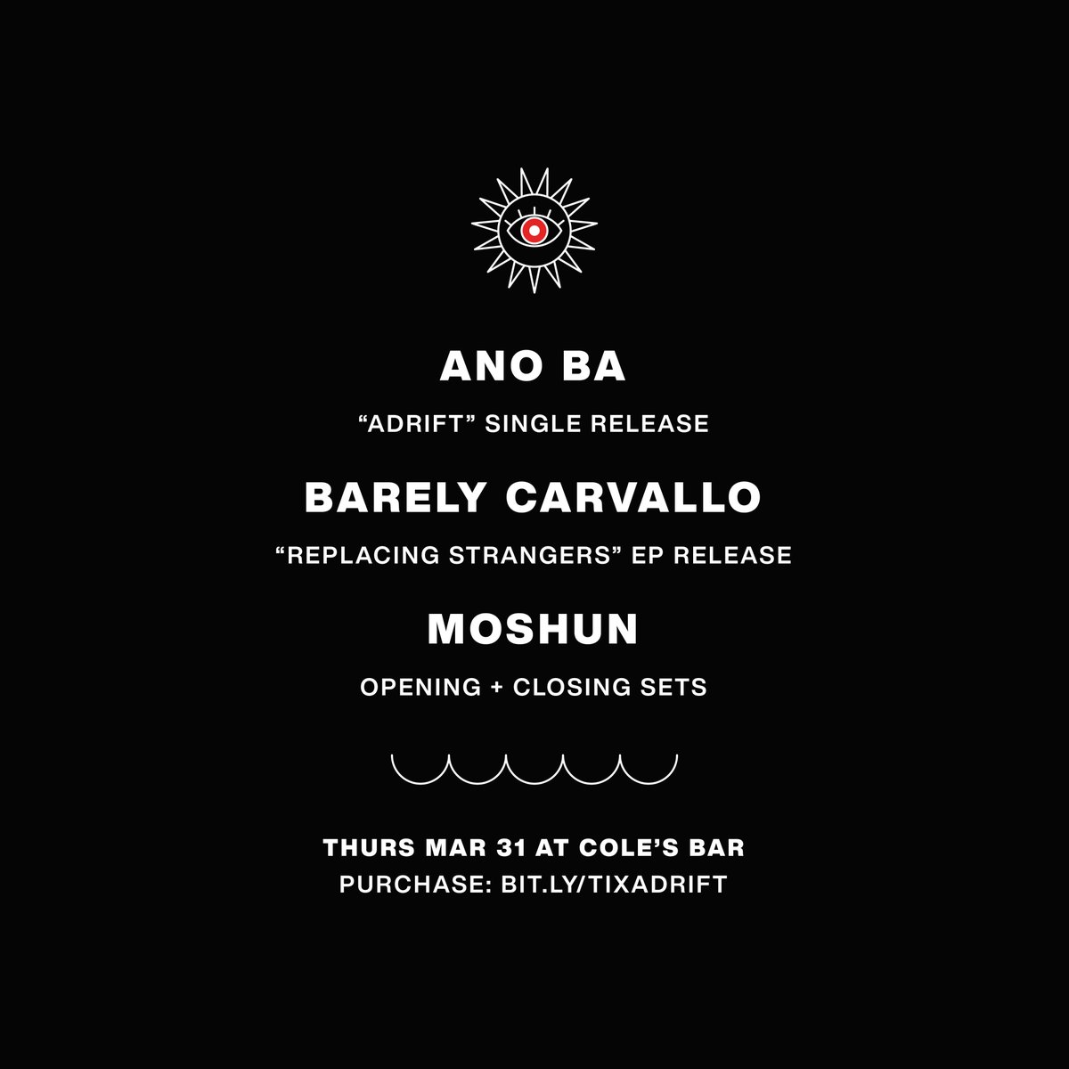 i have a new single
show at cole's bar, mar 31
w <a href="/_moshun/">angelina</a> 
tix: bit.ly/tixadrift