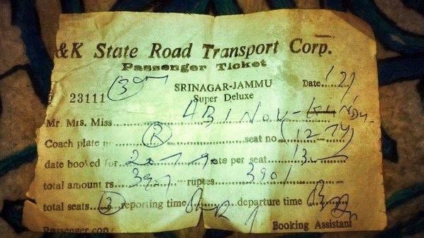 SarveSukhina's tweet photo. This is our family’s Ticket to Exile.  From Srinagar on 19th January 1990. We kept this ticket for last 32 years. Now it’s upto the entire nation and the government to deliver us justice and finally get us our ticket back to our homeland Kashmir. https://t.co/8pGzqZtsbZ