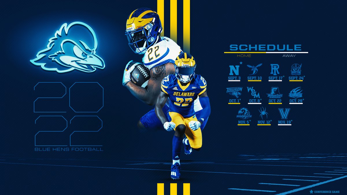 🚨The 2022 Schedule is Here🚨

6⃣ opportunities to see your Blue Hens at the Tub! Find out more about the complete schedule here... bit.ly/37KJ3Gh

Get your 🎟️ today!: bluehens.com/fbtickets

#BleedBlue302 | #BlueHens | #BuckleUp