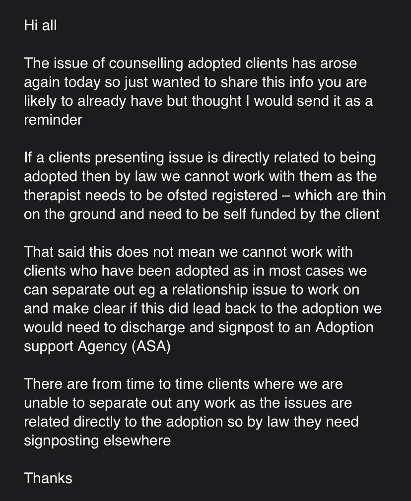 tenfett's tweet photo. If you need therapy then don’t mention you are adopted!!  #adoptiontwitter https://t.co/vU2dvT3ER6