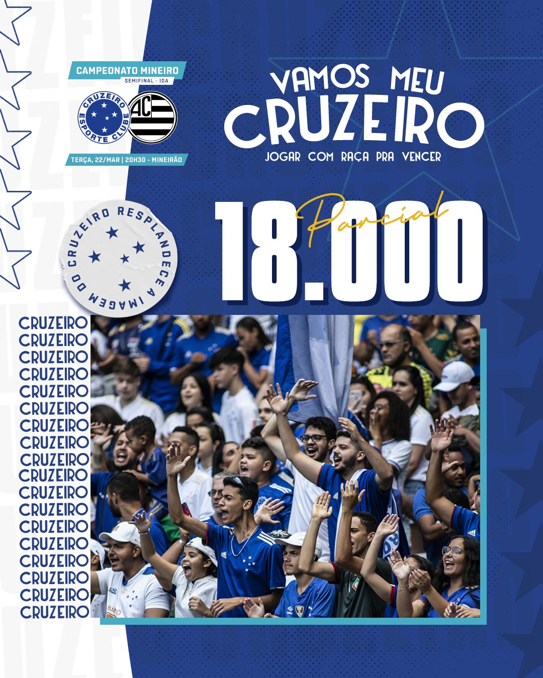 Cruzeiro Esporte Clube - Bom dia, Nação Azul! 🔵⚪🦊 #AMANHÃTEMCRUZEIRO e o  Mineirão será todo POPULAR mais uma vez! Os ingressos para a partida entre #Cruzeiro  x Vasco, continuam à venda hoje