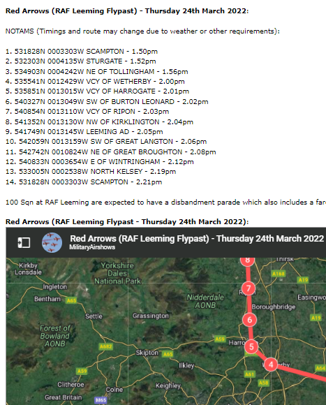 SaferHarrogate's tweet photo. Apparently the Harrogate district will have a Red Arrows fly-past on Thursday 24th March 2022 round 2pm. https://t.co/BTgHuO2P8J
#RedArrows
#NoiseAlert
#DontBlink
👍🤩 https://t.co/A9tLb69Bs7