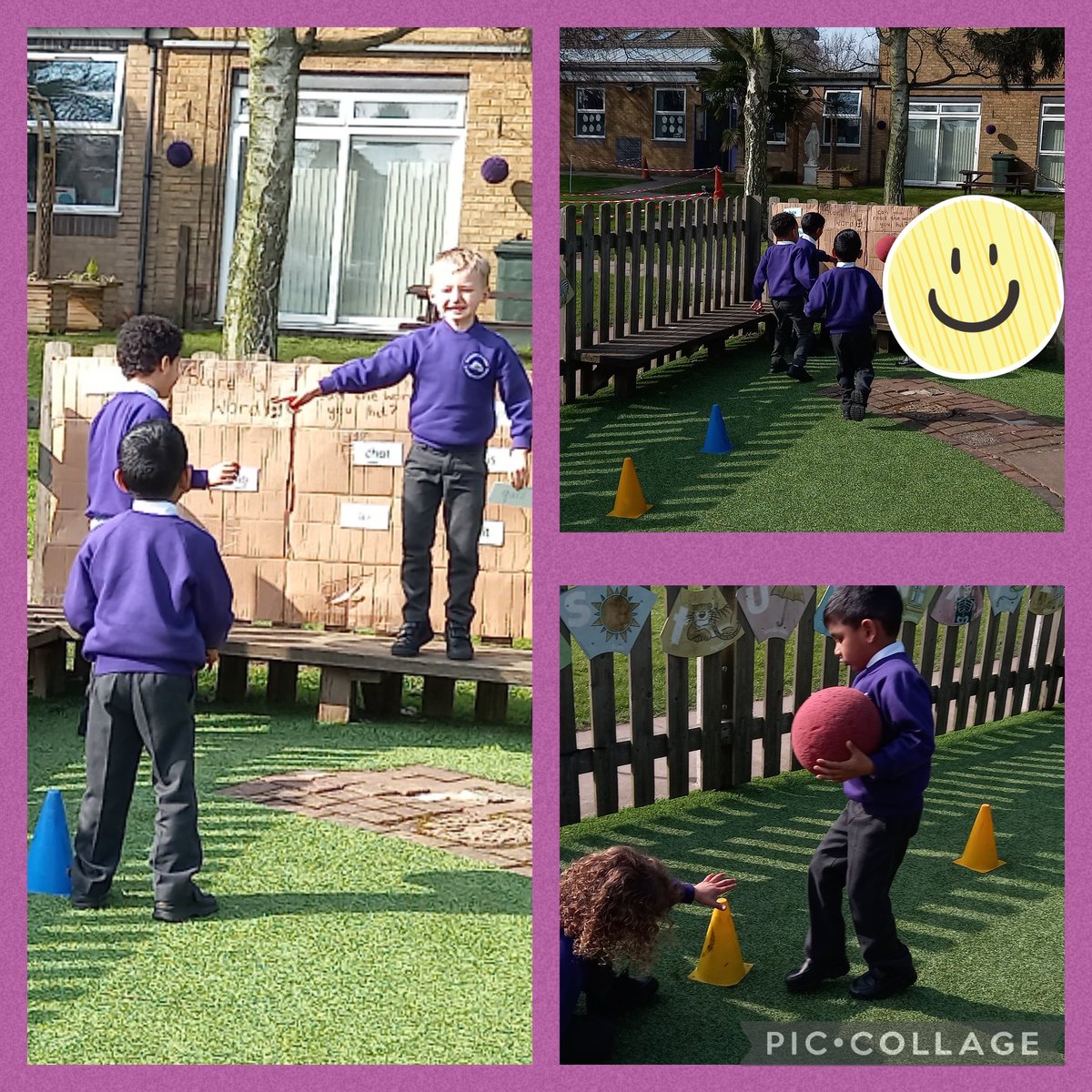 StMaryStBen's tweet photo. EYFS Reception have been using their football skills to shoot, score and say the word they hit #FollowingChildrensInterests #ReadWriteInc. #Engagement #GrossMotor #Reading #PlayingIsLearning https://t.co/2rTYqiwk2b