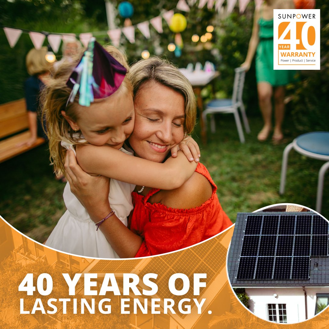SolenEnergyGRP's tweet photo. 40 Years of Lasting Energy - That’s 40 birthday cakes in the making. 
Backed by an incredible 40-year warranty. No other solar panel delivers as much energy. Solen Energy UK is the only SunPower distributor in the UK. @MaxeonSolar  
#solenenergy #SolarforLife #40yearswarranty https://t.co/63L48P6UAg
