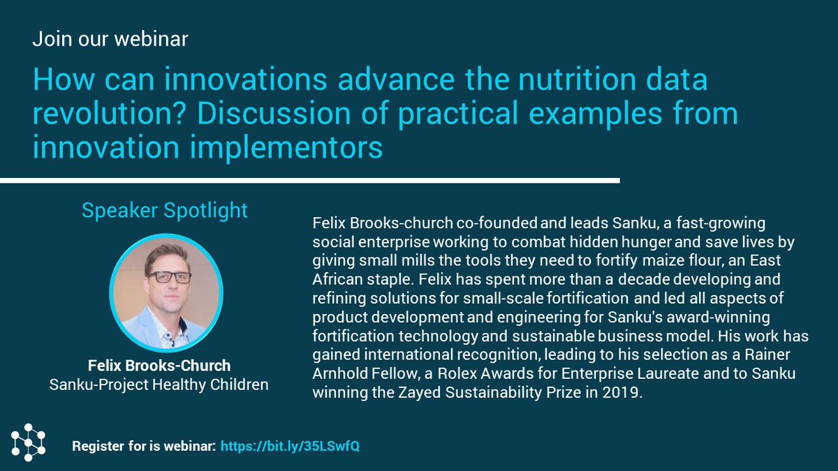 SankuAfrica's tweet image. This Monday, we'll be discussing how innovations can advance the nutrition data revolution, alongside @Data4Nutrition, @ANH_Academy, innovators from @fraym_io, & @tdh_ch . Join us for some #DataFun!
📅Mon. 28 March 
⏲️9:00AM ET / 2:00PM WAT 
Register ➡️bit.ly/35LSwfQ