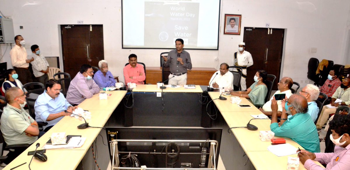 GVMC_VISAKHA's tweet photo. Mayor Smt G Hari Venkata Kumari and Commissioner GVMC Dr G Lakshmisha conducted meeting on the occassion of World Water Day and discussed about Sustainable Urban Water Management.

#WorldWaterDay 
#SwachhSurvekshan2022Visakhapatnam https://t.co/Xk6NOjMrdi