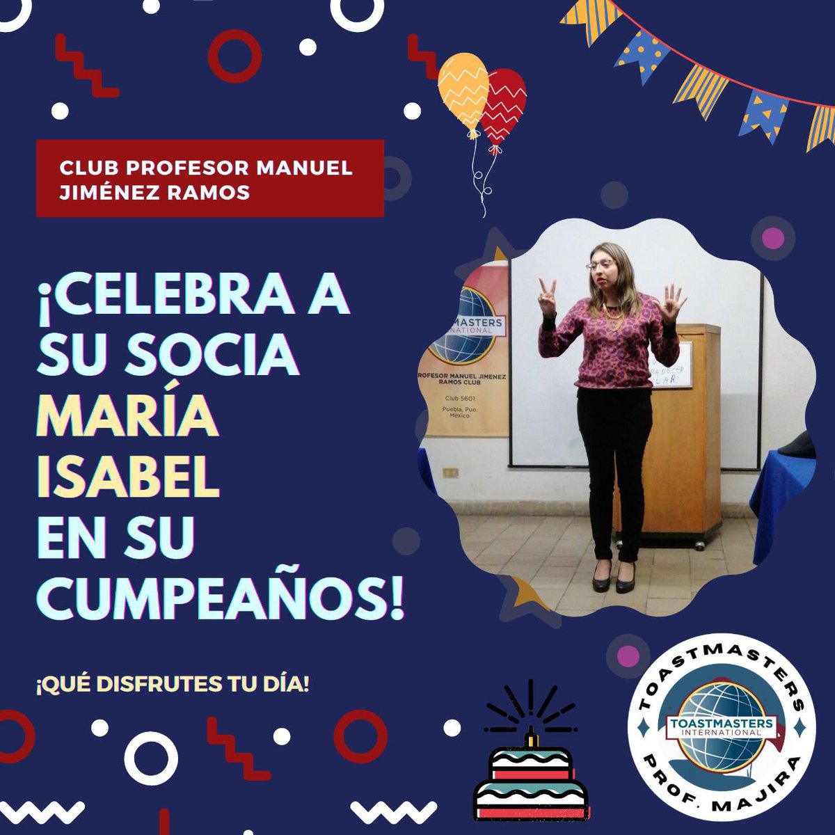 Club Profesor Manuel Jiménez Ramos celebra este día tan importante y especial para María Isabel González García, quien hoy cumple un año más de vida. ¡Muchas felicidades! 🎈🥳🎂

¡Qué tengas un día muy especial en compañía de tus seres queridos!🍾🤍

#HBD #felizcumpleaños