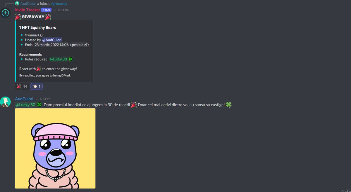 audculori's tweet photo. 😎Stiati ca... in comunitatea noastra de pe Discord oferim premii membrilor activi? Astazi oferim un @BearsSquishy
Hai si tu alaturi de noi si cu siguranta vei avea numai de castigat! #EgldCommunity #ronft #ElrondNFT
https://t.co/U0xONes9uP https://t.co/Vom6F4P4Y0
